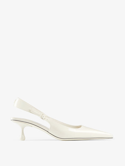 Jimmy Choo Amel 50 latte patent leather pumps at Collagerie
