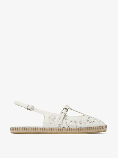Jimmy Choo Aimee Flat leather espadrilles with Sangallo embroidery at Collagerie