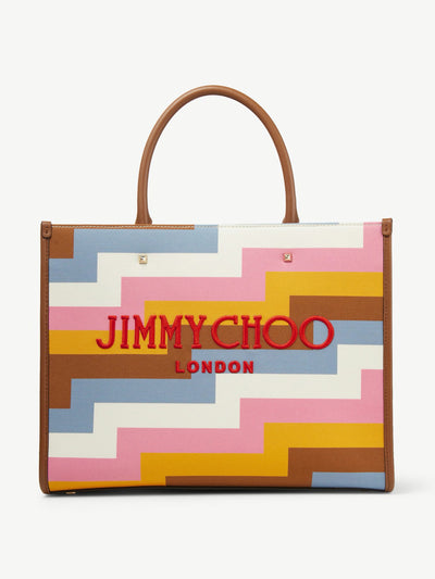 Jimmy Choo Multi Avenue Print canvas tote bag with embroidered logo at Collagerie