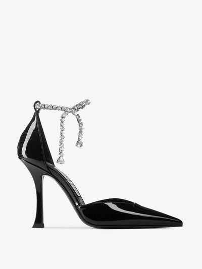 Jimmy Choo Stevie 100 black patent leather pumps at Collagerie