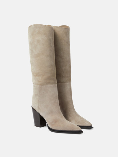 Jimmy Choo Cece 80 suede knee-high boots at Collagerie