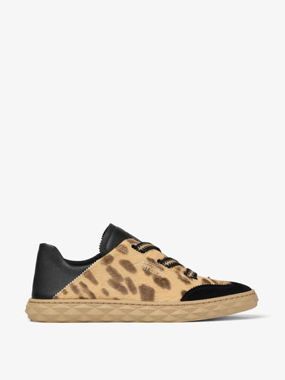 Jimmy Choo Diamond light flex F natural leopard print pony leather trainers at Collagerie