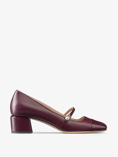 Jimmy Choo Elisa 45 garnet leather pumps at Collagerie