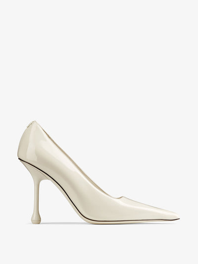 Jimmy Choo Ixia 95 patent-leather pumps in Latte at Collagerie