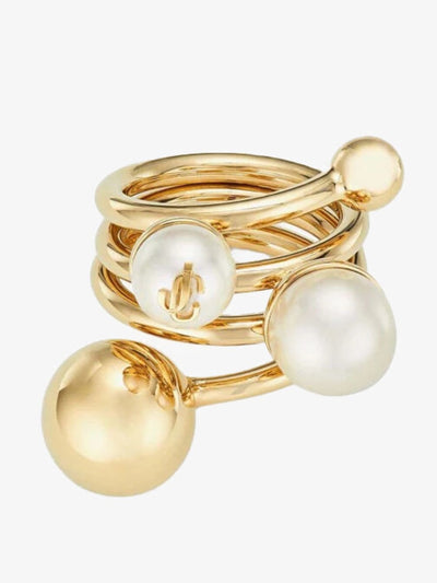 Jimmy Choo JC multi pearl ring at Collagerie