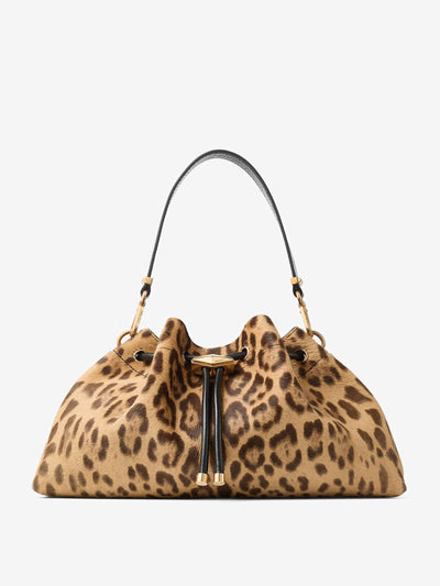 Jimmy Choo Cinch M natural leopard print pony bag at Collagerie