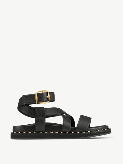 Jimmy Choo Blaise black leather flats at Collagerie