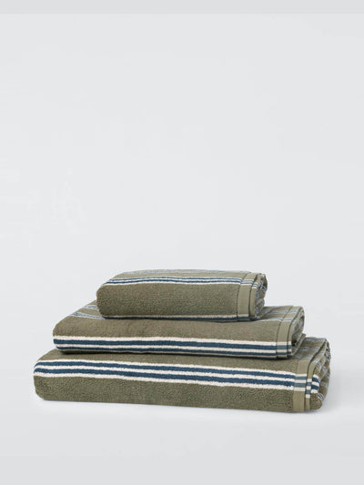 John Lewis & Partners Ambleside stripe bath sheet in avocado at Collagerie