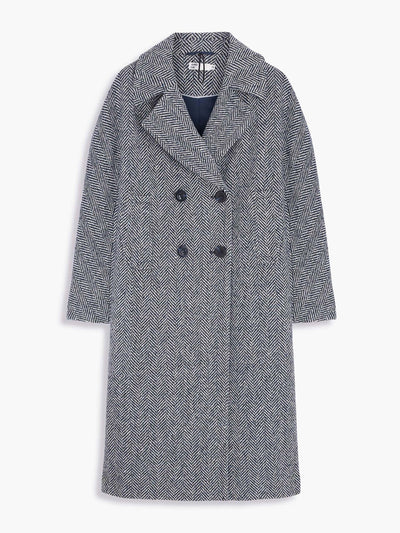 And/Or Ella herringbone double-breasted coat at Collagerie