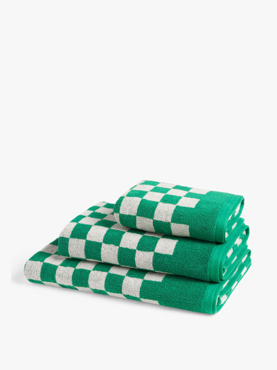 Anyday Green checkered hand towels at Collagerie