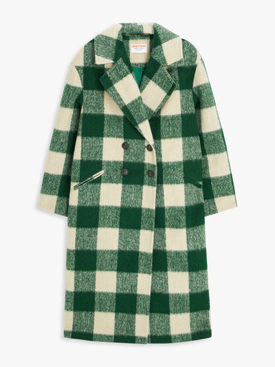 Anyday Green double breasted check coat at Collagerie