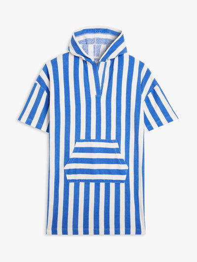 John Lewis Blue and white striped towelling hooded coverup at Collagerie