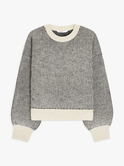 Anyday Black and white waffle knit jumper at Collagerie