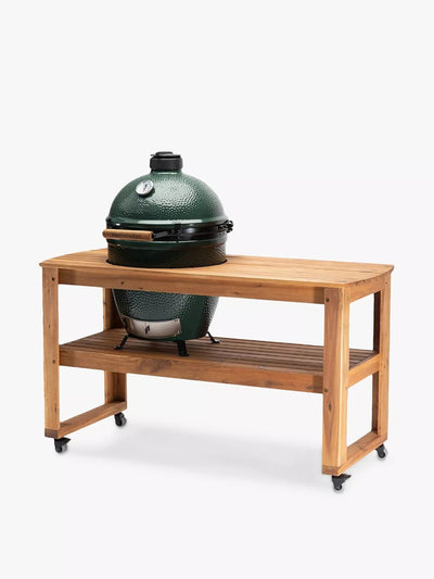 Big Green Egg Large Egg BBQ & Eucalyptus Wood Table Bundle with ConvEGGtor & Cover at Collagerie