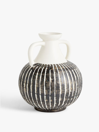 John Lewis & Partners Striped ceramic vase with handles at Collagerie