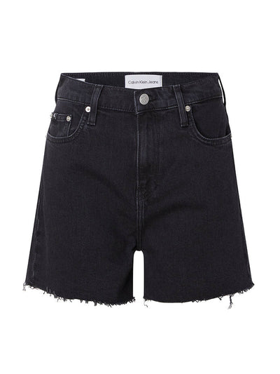 Calvin Klein Black denim high-rise mum shorts at Collagerie