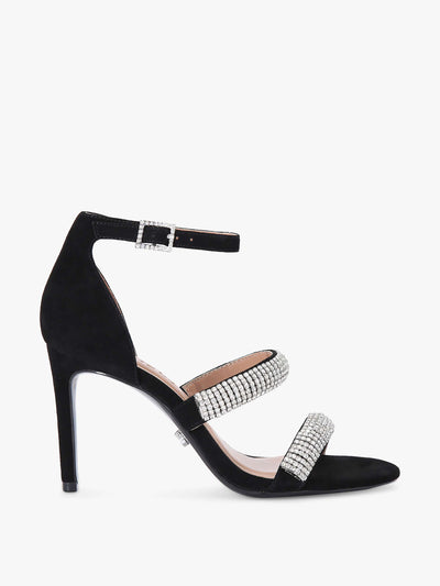 Carvela Embellished suede stiletto heel sandals at Collagerie