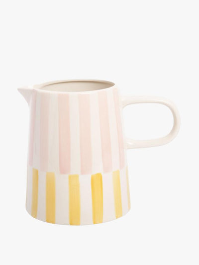 Caroline Gardner Offset stripe ceramic stoneware jug at Collagerie