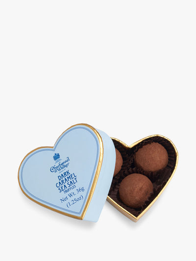 Charbonnel Et Walker Mini heart gift box sea salt caramel chocolate truffles at Collagerie