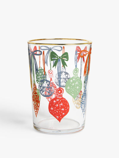 John Lewis Christmas bauble print glass tumbler at Collagerie