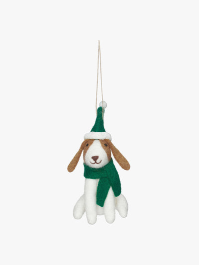 John Lewis Christmas Cottage felt dog decoration at Collagerie