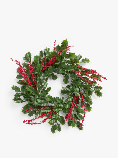 John Lewis Christmas holly and berry wreath at Collagerie