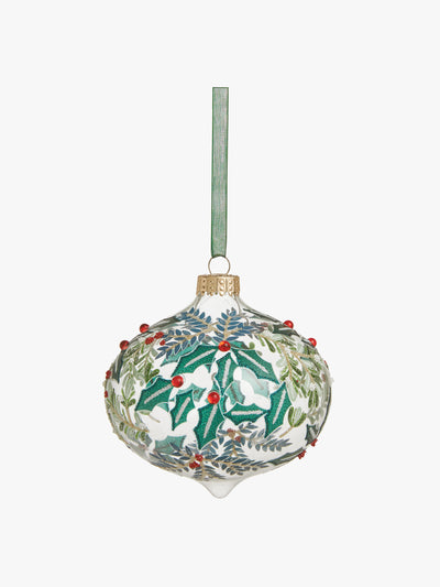 John Lewis & Partners Christmas cottage holly berry onion bauble at Collagerie
