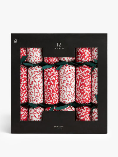 John Lewis Christmas holly crackers (set of 12) at Collagerie