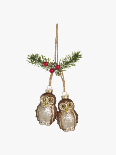 John Lewis Christmas owl duo bauble at Collagerie