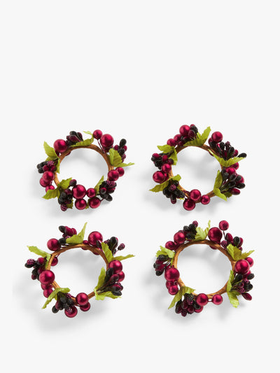 John Lewis Christmas cranberries napkin rings (set of 4) at Collagerie