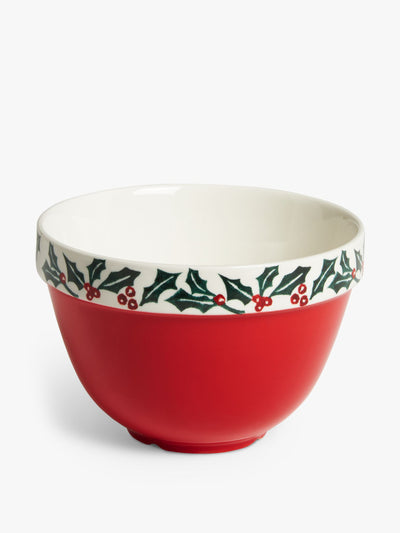 John Lewis Christmas holly fine china pudding basin at Collagerie