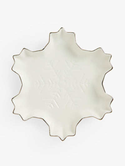 John Lewis Christmas snowflake fine china dish at Collagerie