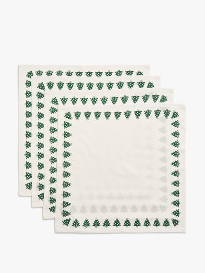 John Lewis Christmas tree border cotton napkins (set of 4) at Collagerie