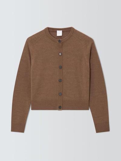 John Lewis & Partners Crew neck merino wool cardigan at Collagerie