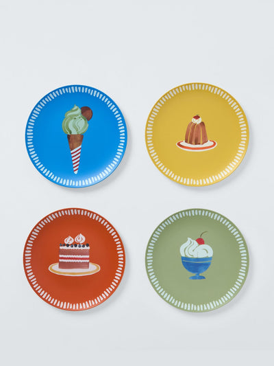 John Lewis & Partners Dolce vita recycled plastic picnic dessert plates (set of 4) at Collagerie