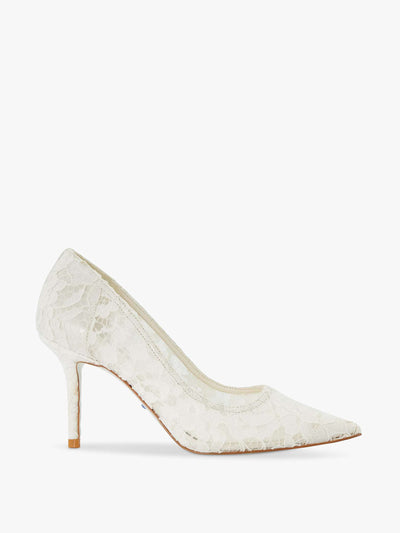 Dune Lace stiletto court shoes at Collagerie