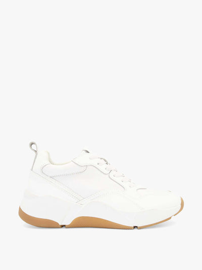Dune White mixed material chunky trainers at Collagerie
