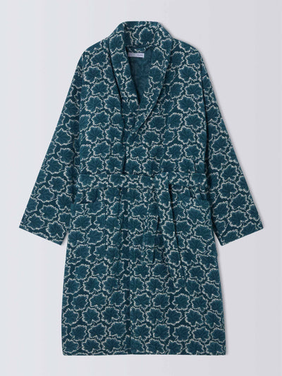 John Lewis X Collagerie Fan leaf robe, petrol blue at Collagerie