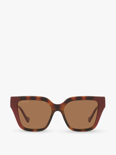 Gucci Brown and red sunglasses at Collagerie