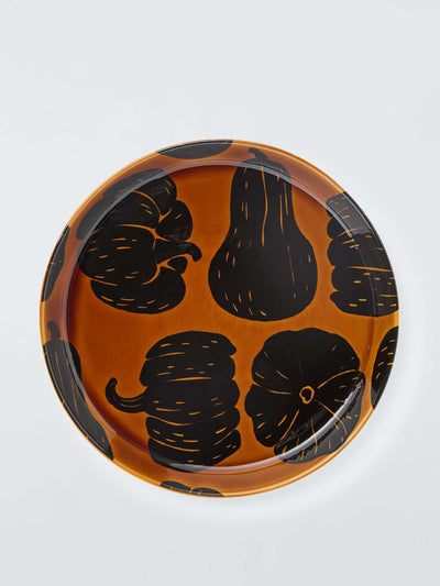 John Lewis & Partners Halloween pumpkin & squash stoneware coupe plate at Collagerie