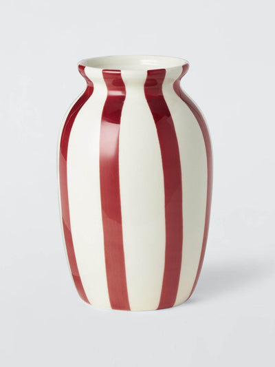 John Lewis & Partners Hand painted striped stoneware vase at Collagerie