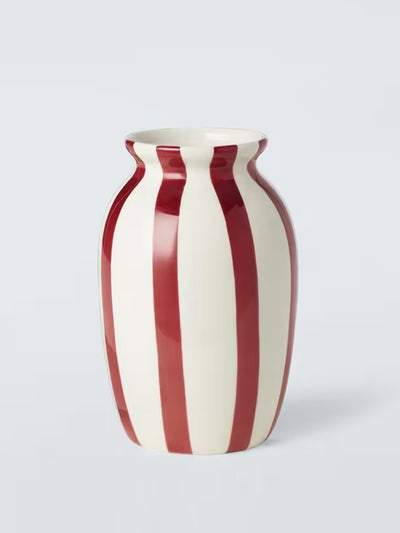 John Lewis & Partners Hand painted striped stoneware vase at Collagerie