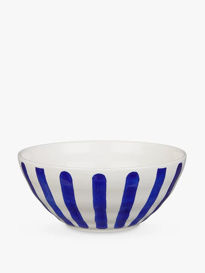 John Lewis & Partners Blue striped stoneware bowl at Collagerie