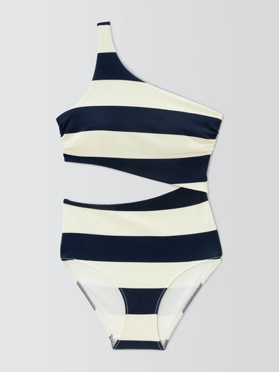 John Lewis & Partners Hello sailor stripe cut out swimsuit at Collagerie