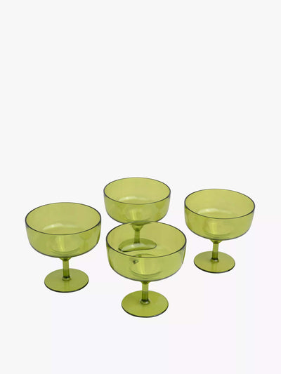 Here's How Rue margarita glasses in olive (set of 4) at Collagerie