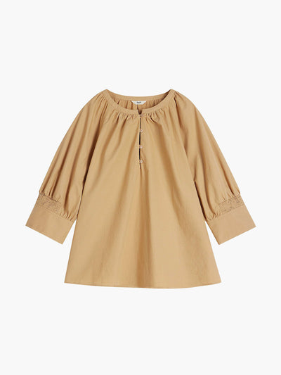 Hush Cotton blouse in Coffee at Collagerie