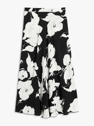 John Lewis & Partners Black patterned midi skirt at Collagerie