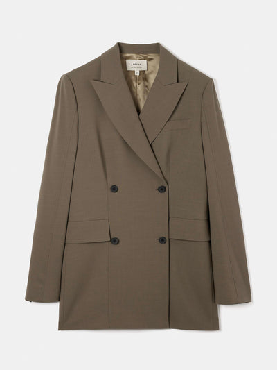 Jigsaw Taupe double-breasted jacket at Collagerie