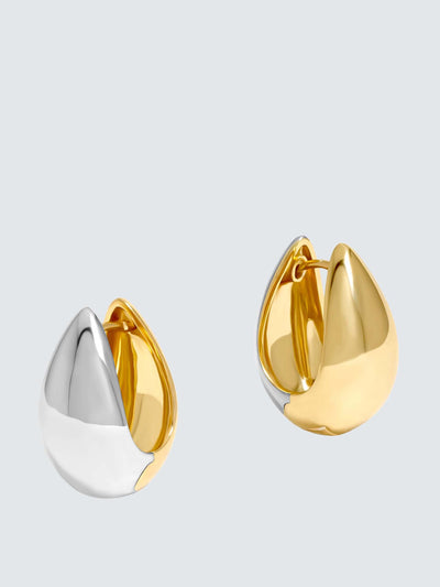 Jon Richard Two tone huggie hoop earrings at Collagerie