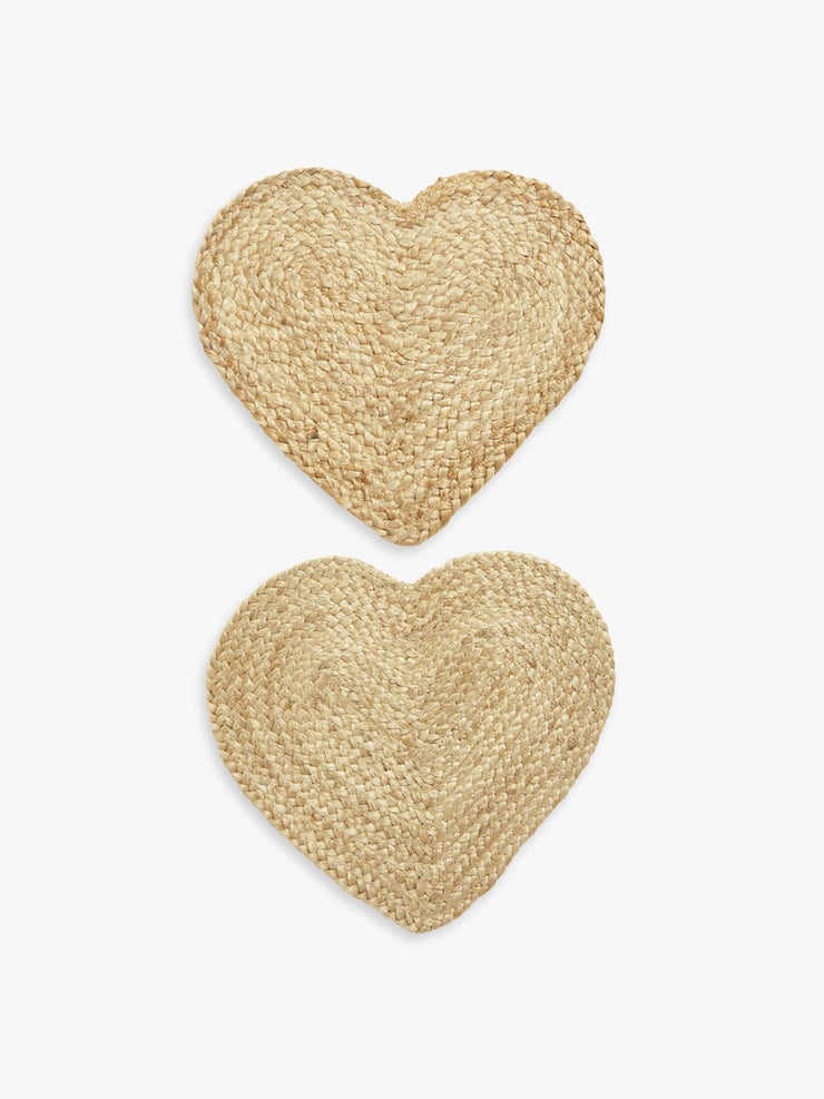 Jute heart placemats (set of 2)